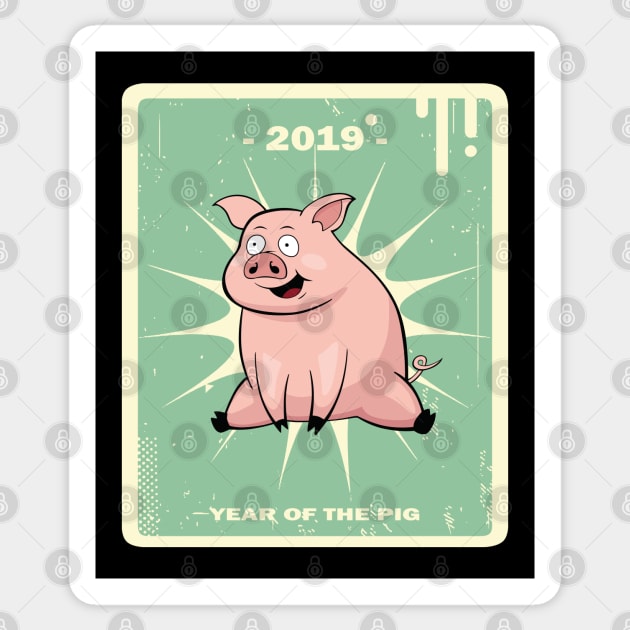 2019 Year Of The Pig Sticker by MasliankaStepan